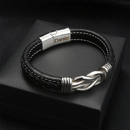 "To my Son" Infinity Knot Bracelet With Engraved Name