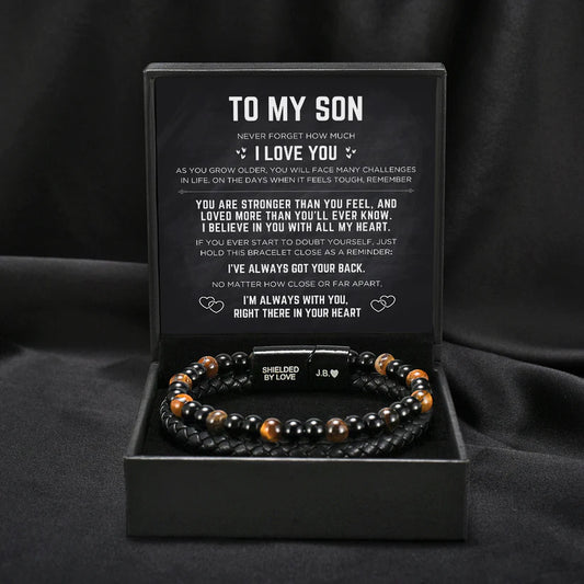 "To my Son" Tiger Eye Protection Bracelet