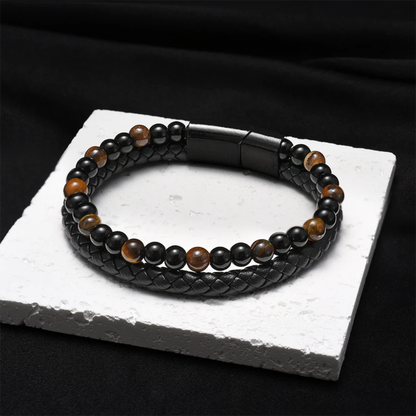 "To my Son" Tiger Eye Guardian Protection Bracelet