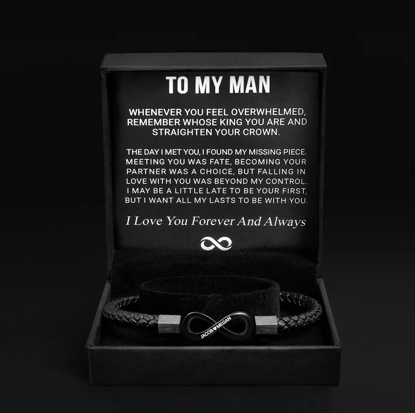 "To My Man" - Infinity Personalized Bracelet